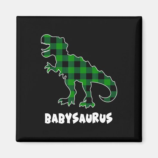 By Saurus T-rex Dinosaurs Plaid St Patricks Day  マグネット (正面)