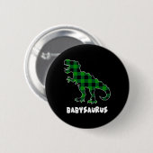By Saurus T-rex Dinosaurs Plaid St Patricks Day  缶バッジ (正面&裏面)
