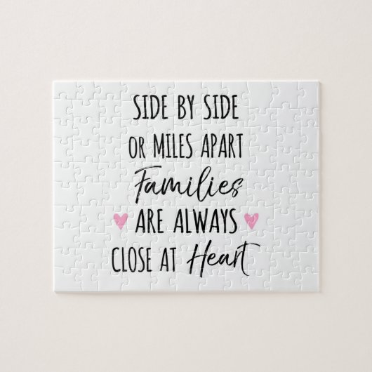 By Side or Miles Apartファミリがハートに近い ジグソーパズル (横)