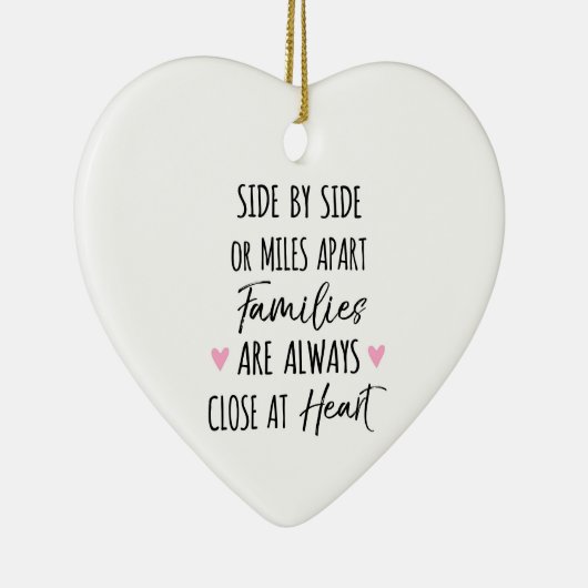 By Side or Miles Apartファミリがハートに近い セラミックオーナメント (右)
