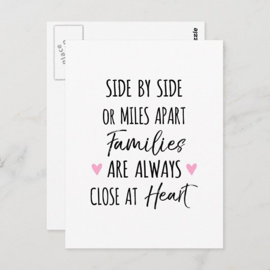 By Side or Miles Apartファミリがハートに近い ポストカード (正面/裏面)