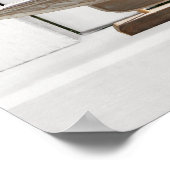 By the 海-- Sail Boatで窓を開く ポスター (角)