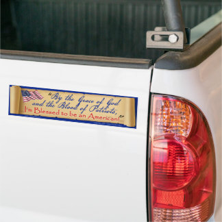 By the Grace of God I'm an American Bumper Sticker バンパーステッカー