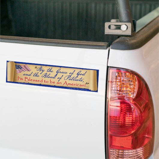 By the Grace of God I'm an American Bumper Sticker バンパーステッカー (トラック上)