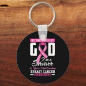 By The Grace Of God Survivor 10 Year Breast Cancer キーホルダー (正面)