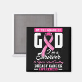By The Grace Of God Survivor 10 Year Breast Cancer マグネット (正面/裏面)