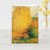 By the Stream, Autumn - Paul Gauguin - c1885 カード (黄色い花)