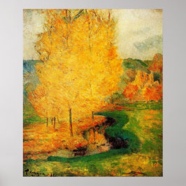 By the Stream, Autumn - Paul Gauguin - c1885 ポスター
