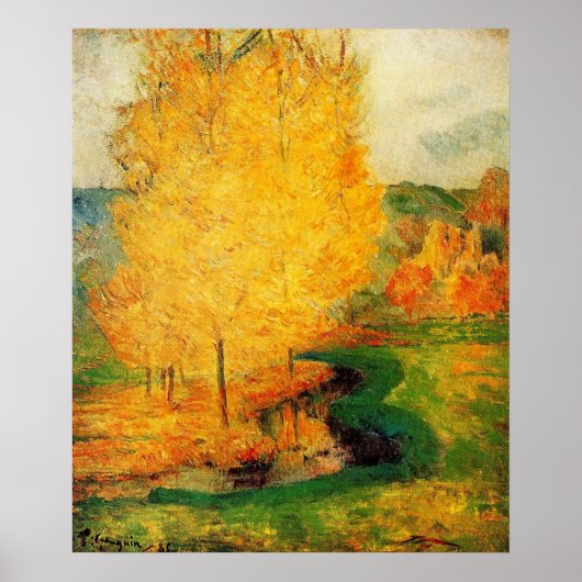 By the Stream, Autumn - Paul Gauguin - c1885 ポスター (正面)