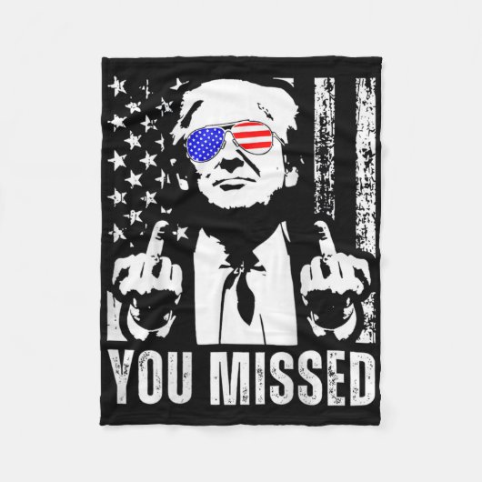 (Byck)あなたは2024米恋しく思国旗トランプ フリースブランケット (正面)