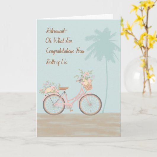 Bycycleを使用した両方からの退職カード カード (黄色い花)