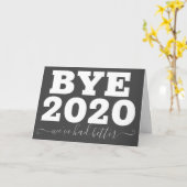 Bye 2020グリーティングカードを折りたたんだ方が良い カード (黄色い花)