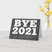 Bye 2021我々は良いおもしろカードを持っていた カード (黄色い花)