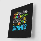 Bye Bye Kindergarten Hello Summer スクエア壁時計 (傾斜)