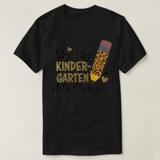 Bye, Bye Kindergarten Hello Summer Peace Out Kinde Tシャツ (デザイン正面)
