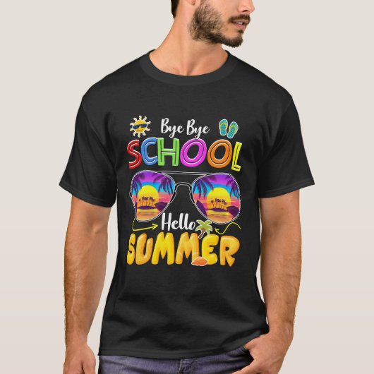 bye bye school hello summer tシャツ (正面)
