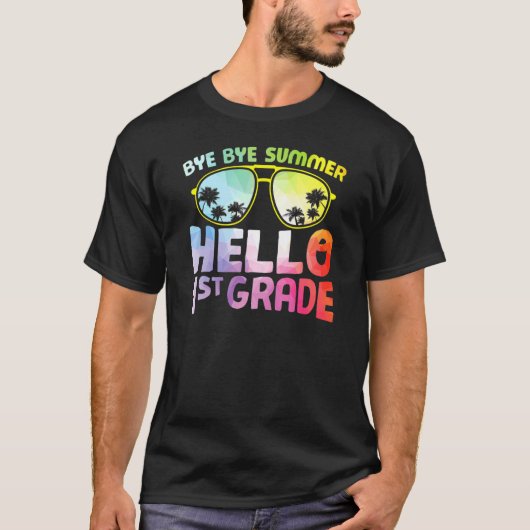 Bye Bye Summerこんにちは1年生グラデーション戻るSc Tシャツ (正面)