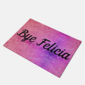 Bye Feliciaピンクのキラキラ背景ドアマット ドアマット (アングル)