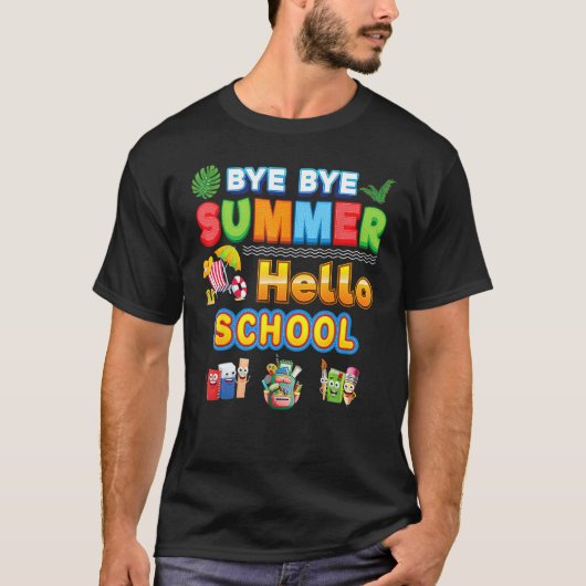Bye Goodbye Summer Hello School Back To School Kid Tシャツ (正面)