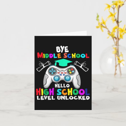 Bye Middle School Hello Highschool Back To School  カード (黄色い花)