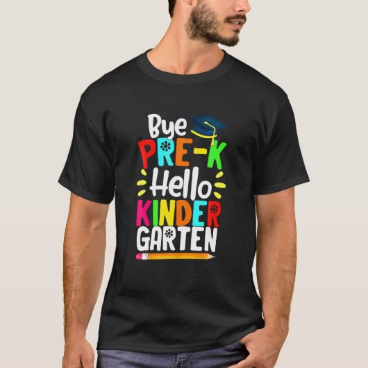Bye Pre Kハロー幼稚園チームKinder Back To S Tシャツ (正面)