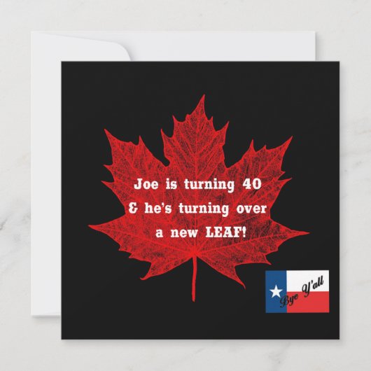 Bye Y'all-TXフラグ 招待状 (正面)