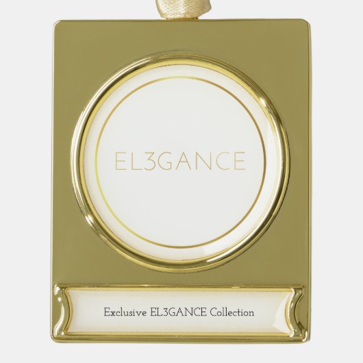 byEL3GANCE -バナーオーナメント金ゴールドトーン ゴールドプレートバナーオーナメント (正面)