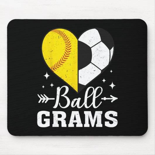 Byll Grams Funny Softbyll Soccer Grams  マウスパッド (正面)