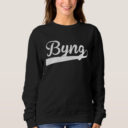 BYNG Baseball Vintage Retro Font スウェットシャツ (正面)