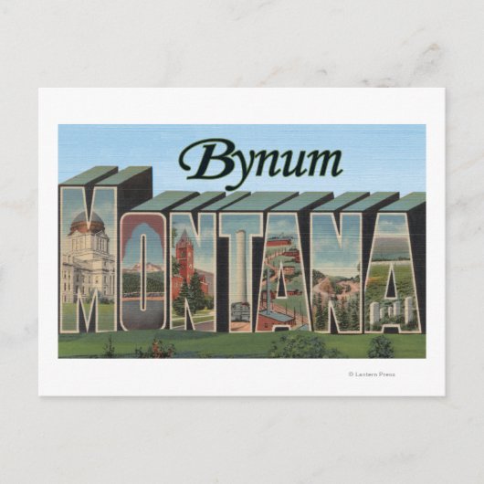 Bynum、MontanaLarge Letter ScenesBynum、MT ポストカード (正面)