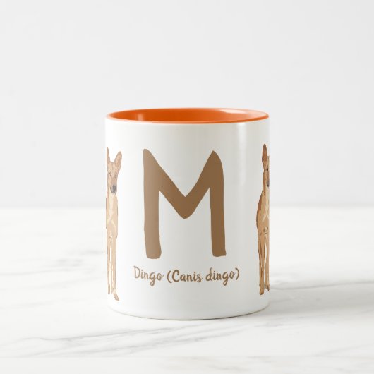 BYOのディンゴ(イヌ属のディンゴ) "M " ツートーンマグカップ (中央)