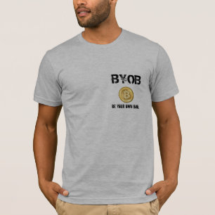 BYOBはあなた自身の銀行- BitcoinのTシャツ及びqrコードです Tシャツ