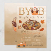 BYOBシャルキュトリーボード フレンドズギビングパーティー招待状 招待状 (正面/裏面)