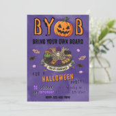 BYOB チャルキュトリーボード ハロウィンパーティー招待状 招待状 (スタンド正面)