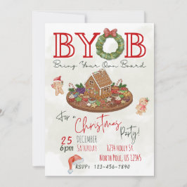 BYOB Charcuterie Board Christmas Party Invite 招待状