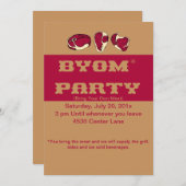 BYOM(肉を持って来る)BBQ招待状 招待状 (正面/裏面)