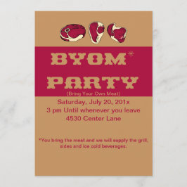 BYOM(肉を持って来る)BBQ招待状 招待状