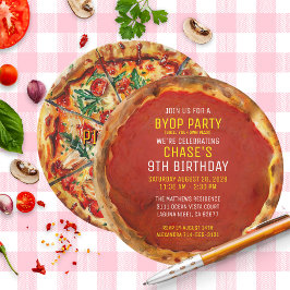 BYOP ビルド・ユア・オウン・ピザ カスタム誕生日パーティー 招待状