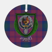 Byres Scottish Clan Tartan & Crest ガラスオーナメント (裏面)