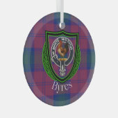 Byres Scottish Clan Tartan & Crest ガラスオーナメント (正面右)
