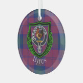 Byres Scottish Clan Tartan & Crest ガラスオーナメント (正面左)