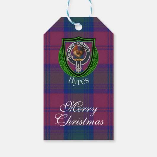 Byres Scottish Clan Tartan & Crest ギフトタグ (正面)