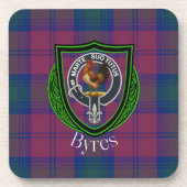 Byres Scottish Clan Tartan & Crest コースター (正面)
