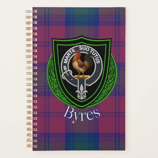 Byres Scottish Clan Tartan & Crest プランナー手帳 (正面)