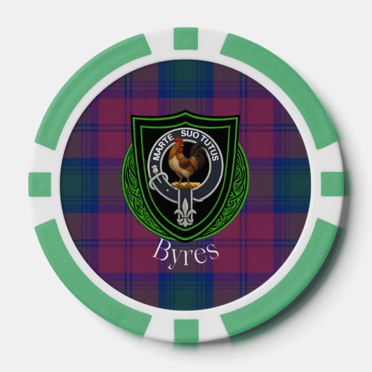 Byres Scottish Clan Tartan & Crest ポーカーチップ (正面)