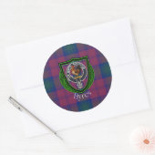 Byres Scottish Clan Tartan & Crest ラウンドシール (封筒)