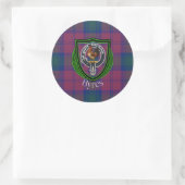 Byres Scottish Clan Tartan & Crest ラウンドシール (バッグ)