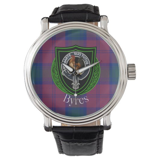 Byres Scottish Clan Tartan & Crest 腕時計 (正面)