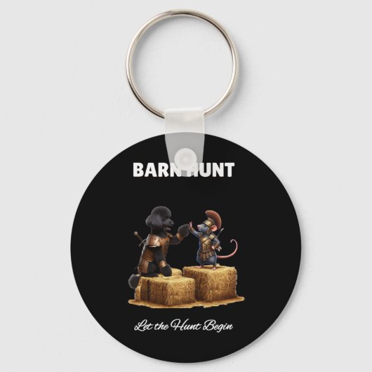 Byrn狩り恋人 – かわいい戦士ラットとブラックプードル キーホルダー (正面)