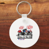 Byrn In The Usa Horses 7月おもしろい4日 キーホルダー (正面)